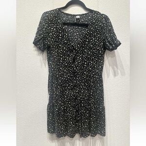 Black Floral Print Dress